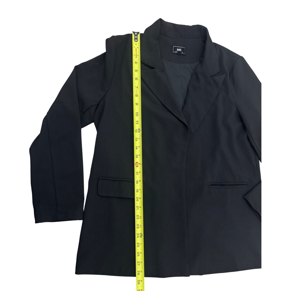 HAVE Los Angeles Womens Black Open Front Blazer Jacket Size L - Picture 3 of 7